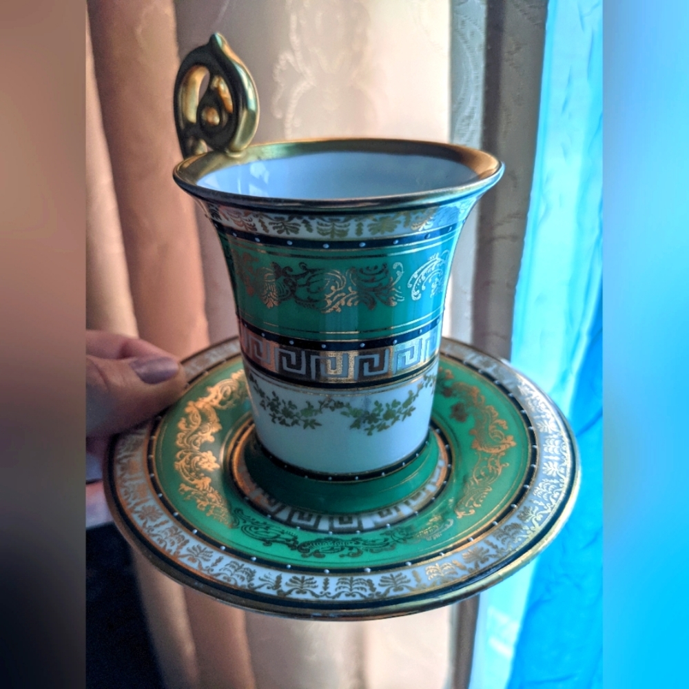 N.D. & co. Gold trimmed Tea cup and saucer made in Austria bone china vintage